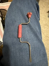 Vintage  Antique Hand Crank Metal and Wood Manual Drill Screw Driver 