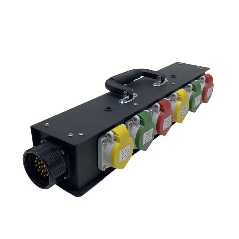 Caja de distribución de energía para escenario 19 pines entrada Socapex 6 canales 16A salidas CEE Foto 2 de 4