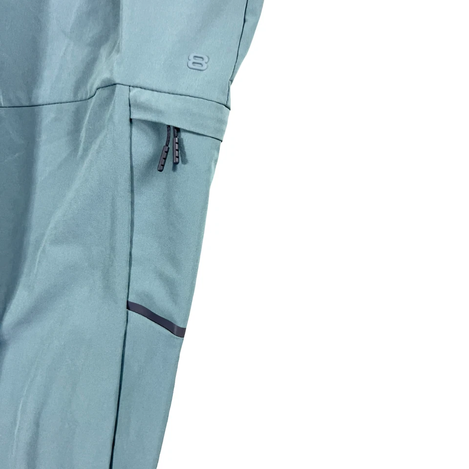 Layer 8 Mens Large L Blue Athleisure Joggers Cargo Zip Pocket Drawstring Pants L - Image 3 of 4