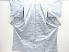 7648780: JAPANESE KIMONO / ANTIQUE KIMONO / SILK / TSUMUGI / WOVEN ASANOHA