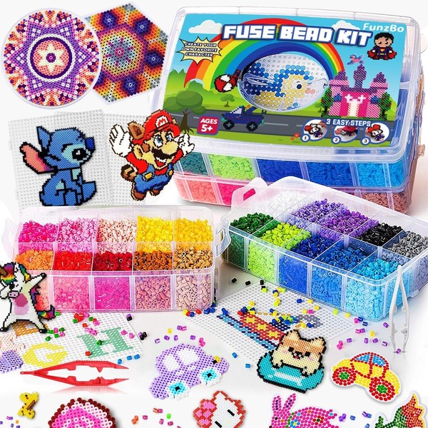 BüGelperlen Set XXL 23000PCS, 106 Muster Platten, 5Mm Perlen, DIY Bastelset-image