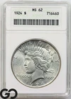 1924 Peace Dollar ANACS MS 62 ** Old Soap Box Holder!