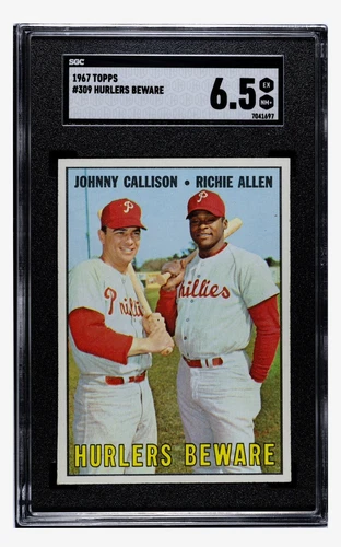 1967 Topps #309 Callison Dick Allen Philadelphia Phillies SGC 6.5 DEAD CENTERED