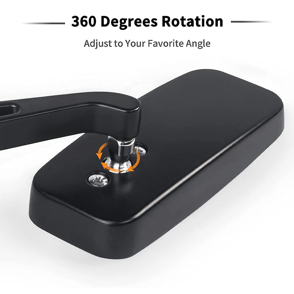 Espejos retrovisores laterales rectangulares personalizados para motocicleta Bobber m8 m10 para Harley Kawasaki Honda Foto 4 de 4