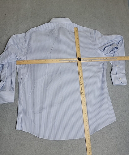 Brooks Brothers Regent Shirt Mens 35 17.5 Blue Stripe Supima Cotton Preppy - Picture 10 of 14