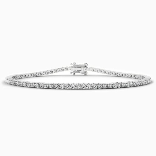 2,60 ct natürlicher echter Diamant E-H massiv 14k Weißgold 2 mm Tennisarmband 7 Zoll - Bild 1 von 3