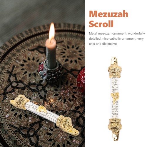 Metall Mezuzah mit Schriftrolle religiöse Tür jüdische Mizwa Segensgeschenk-RF - Bild 4 von 12