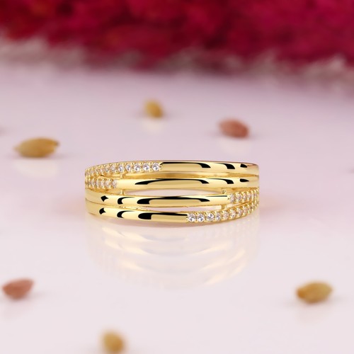 14K Solid Gold Wide Band Ring, Wedding Ring, Stackable Rings For Women - Picture 6 of 9