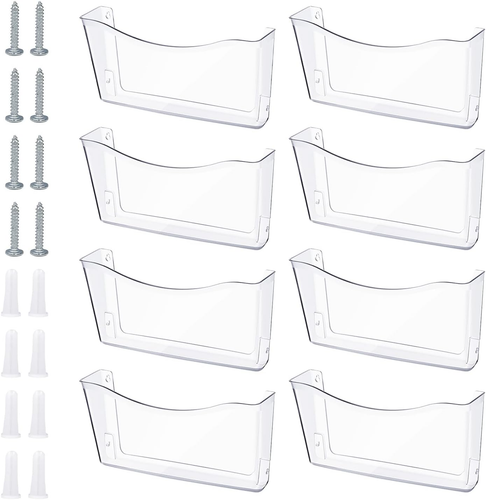 8 Pcs Clear Acrylic File Holder Wall Organizer Expandable Pocket Wall File Set H - Picture 12 of 12