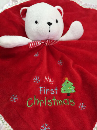 Child Of Mine Carters My First Navidad Manta de Seguridad Roja Sonajero Oso de Peluche Blanco - Imagen 2 de 4