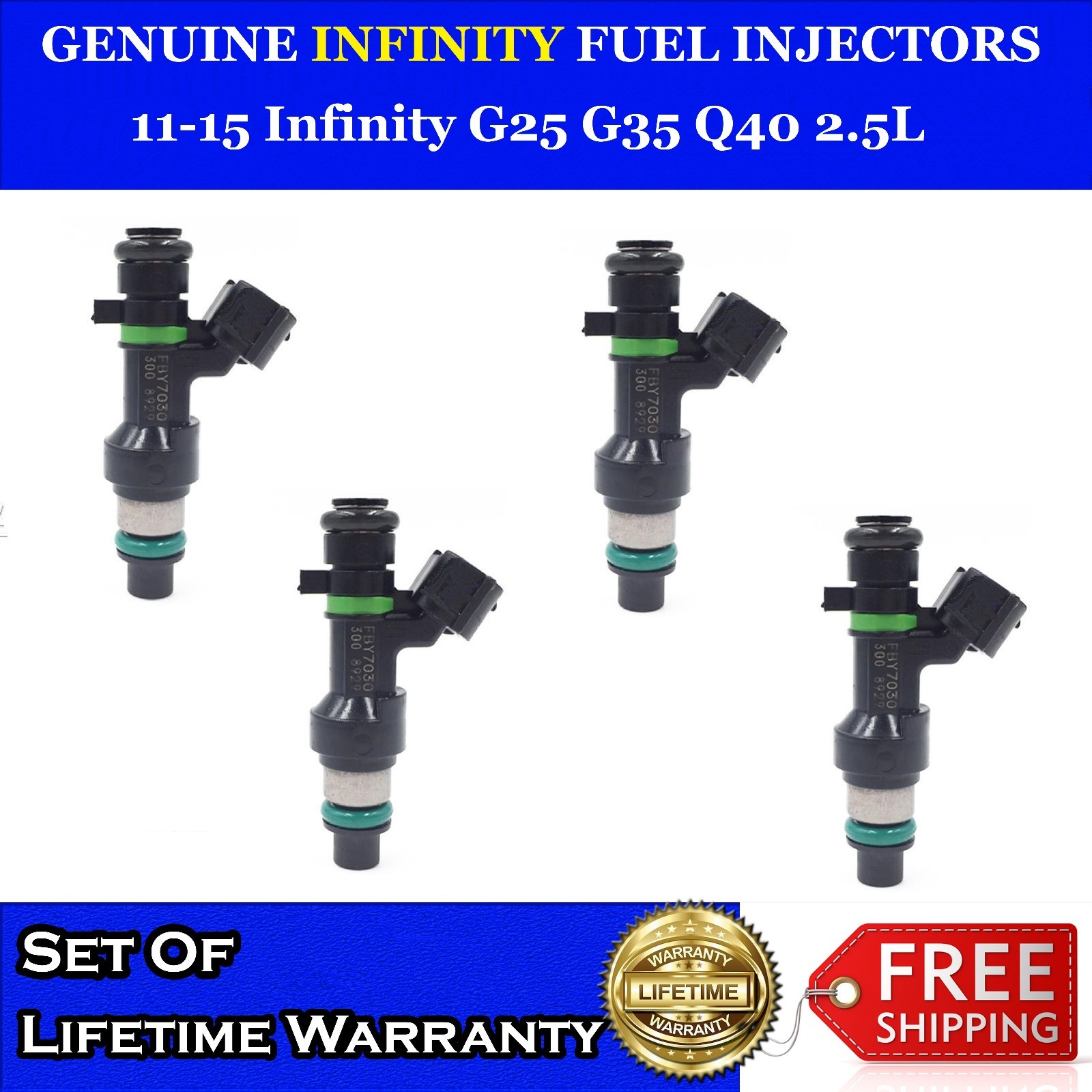 4x OEM Infinity Fuel Injector For 1115 Infinity G25 G35 Q40 2.5L 