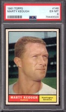 1961 TOPPS MARTY KEOUGH CARD NO:146 PSA 6 EX-MINT CONDITION