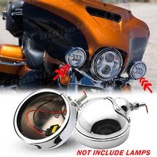 2X 4.5'' LED Fog Light Passing Spot Light Housing Holder For Harley Motorcycle