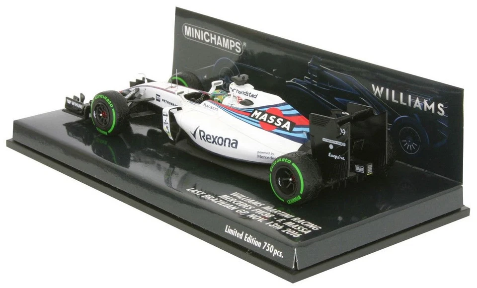 Minichamps Williams FW38 'Last Brazilian GP 2016' - Felipe Massa 1/43 Scale - Image 2 of 4