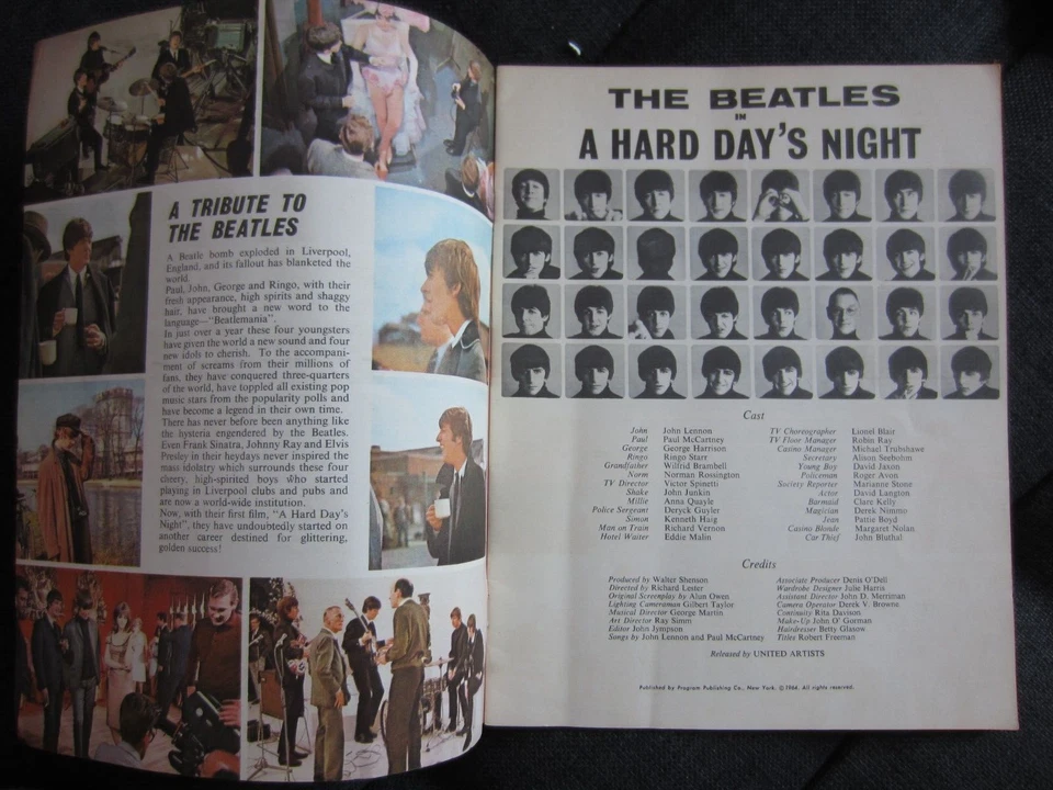THE BEATLES 1964 original US Film Souvenir PROGRAM book A HARD DAY'S NIGHT n.m. - Image 3 of 4