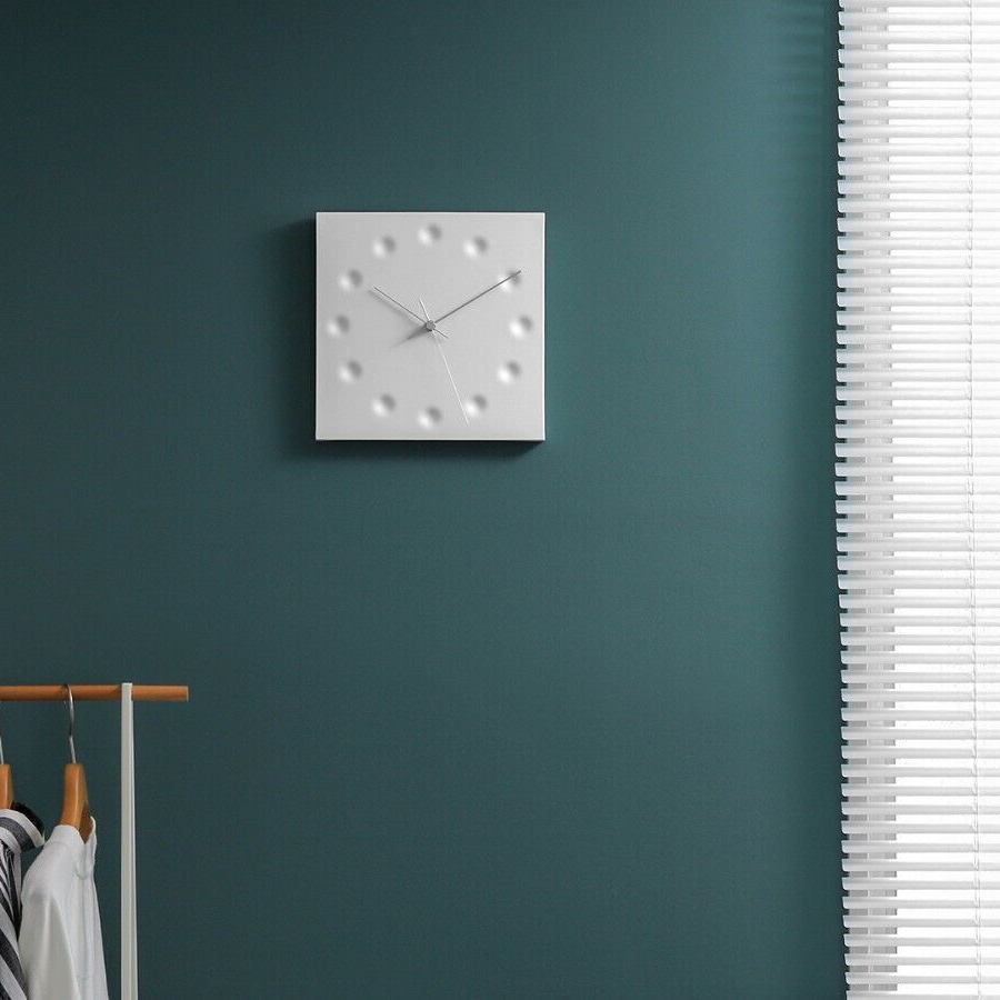 Lemnos Wall Clock Drops draw the existance Analog Porcelain White