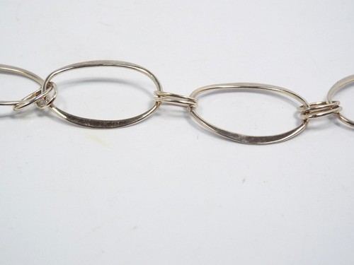 RLM Studio Robert Lee Morris Hammered Sterling Silver Hoop Chain Link Necklace - Picture 2 of 5