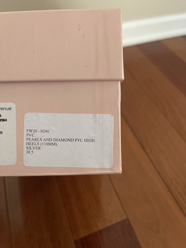 BNIB MACH & MACH Diamond of Elizabeth PVC Clear Wrap-around Pearl Heels 38.5 - Picture 15 of 16