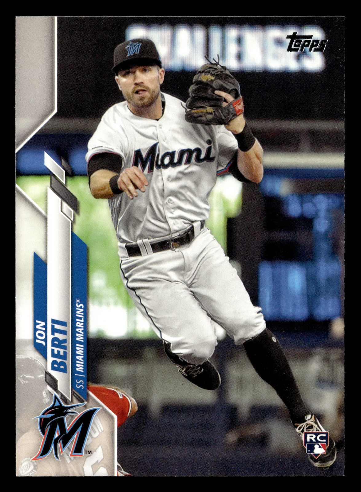 Jon Berti 2020 Topps RC #693 Miami Marlins ROOKIE *032B