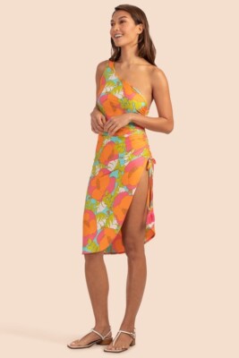 swim dress midi PJ Salvage Contrast Neck Floral Print Night Dress - Pink