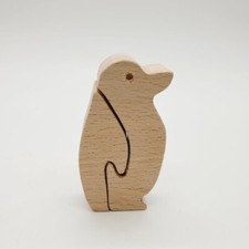Pinguin aus zwei Teile Buchenholz Deko aus  Holz Dekoration Zoo Tier Figur