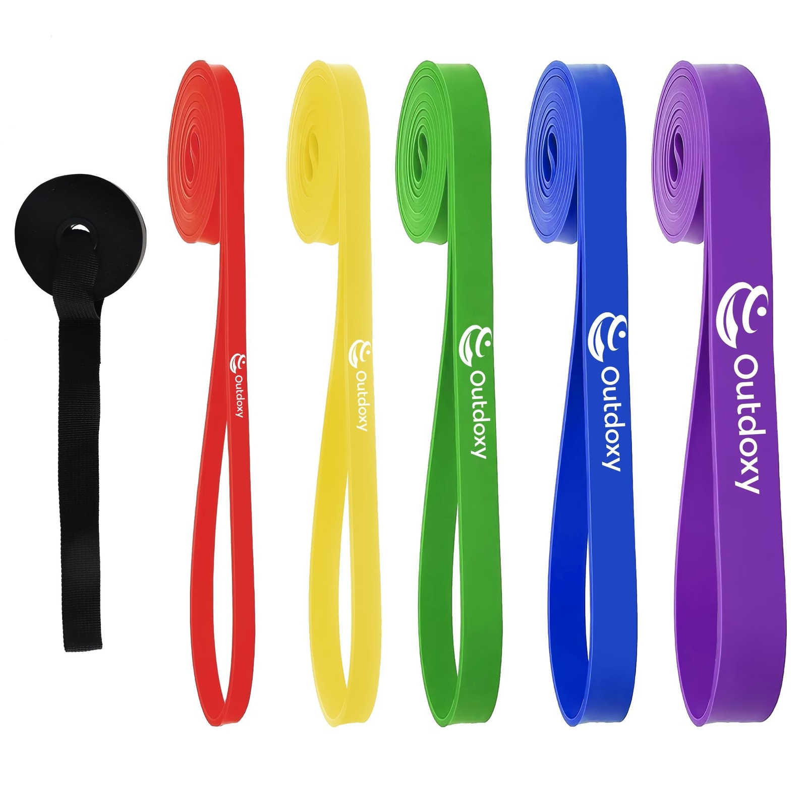 OUTDOXY Resistance Bands Pull Up Assistance Bands Set of 5 with Door Anchor f...