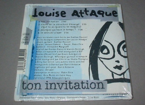 LOUISE ATTAQUE Ton invitation (CD Single Cardsleeve) - Picture 2 of 2