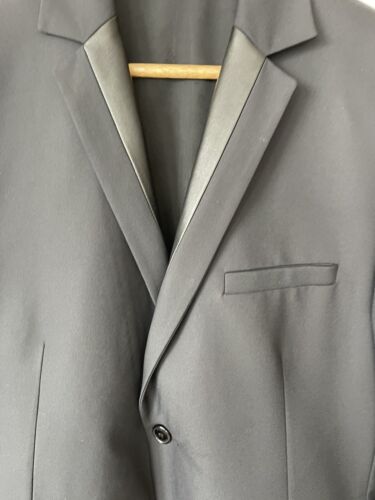 NEU Versace Collection Spot Mantel Blazer Schwarz 40R US (50R Eur) Lederbesatz - Bild 6 von 14