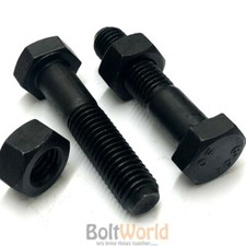 M10 GRADE 10.9 BOLTS & NUTS HIGH TENSILE PART THREADED HEXAGON HEAD BLACK SCREWS