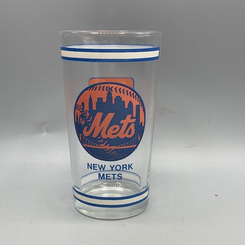 Taza de vidrio vintage de 5 1/2" de alto de la Liga Nacional de Béisbol de los Mets de Nueva York - Imagen 2 de 10