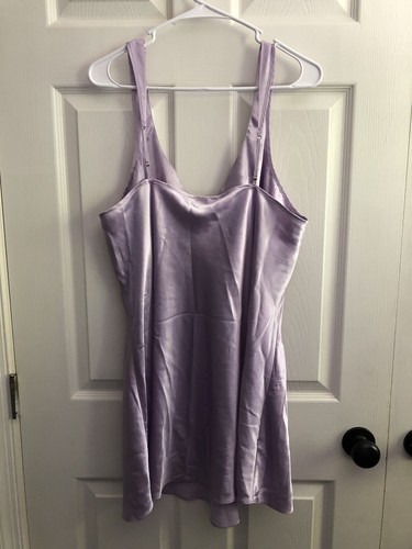 Jones NY Purple Satin Sleepwear Lingerie Nightie Nightgown Womans Sz XL - Picture 3 of 4