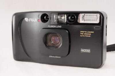 Fuji Cardia Travel mini Dual-P 35mm Film Camera Black w/Strap Japan