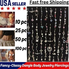 Wholesale Lot Dangle Belly Rings Fancy-Classy Dangle Body Jewelry Piercings