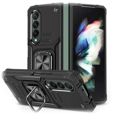 Hülle für Samsung Galaxy Z Fold4 (4 faltbar) Handyhülle Magnetring schwarz