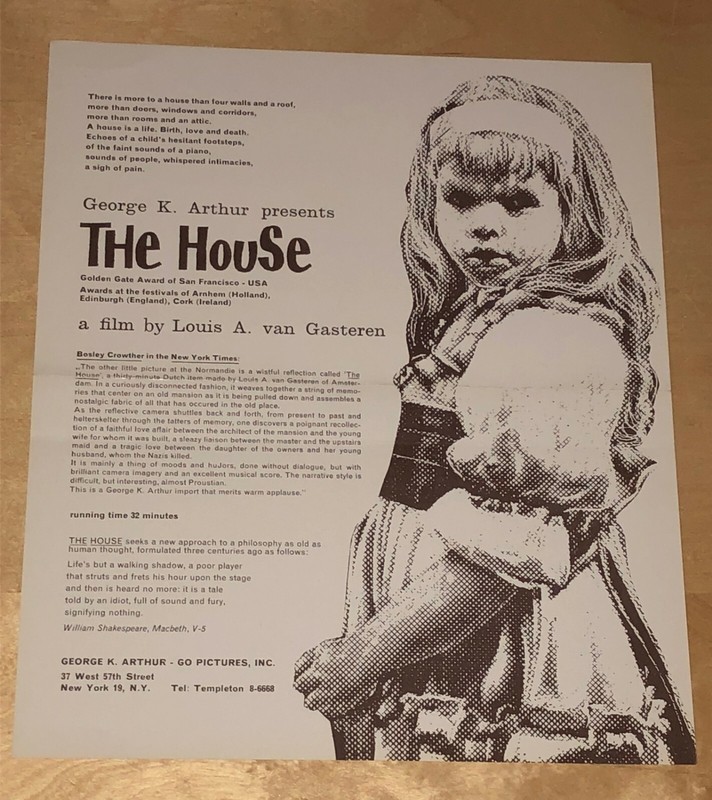 The House Film Ad Louis A Van Gasteren Movie George K Arthur Go Pictures Inc