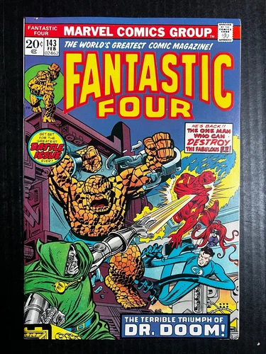 FANTASTIC FOUR #143 Jan 1974 Vintage Marvel Bronze  Dr Doom