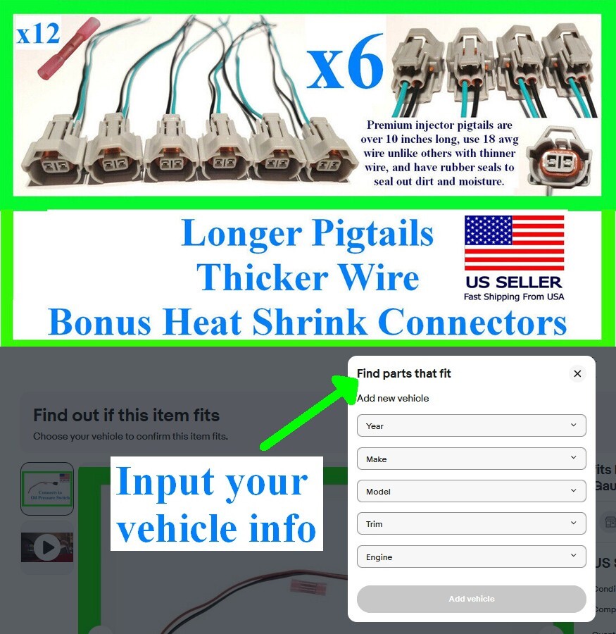 Paquete De 6 Conector De Inyector De Combustible Hembra