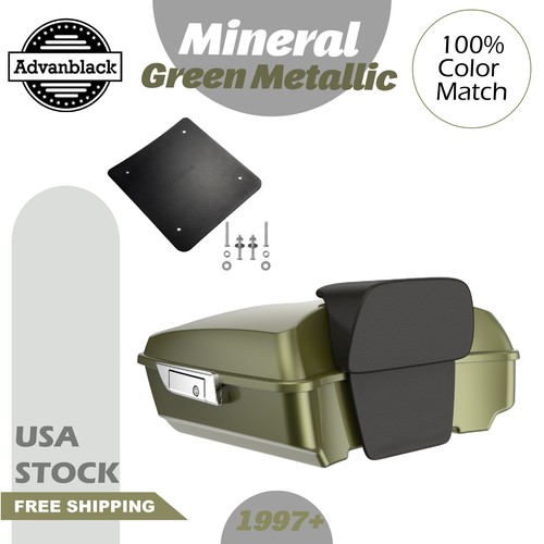 Advanblack Rushmore Chopped Tour Pack Se Adapta a Harley/Softail VERDE MINERAL METÁLICO - Imagen 13 de 13