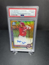 2022 BOWMAN CHROME DAYLEN LILE GOLD SHIMMER REFRACTOR RC AUTO /50 PSA 9