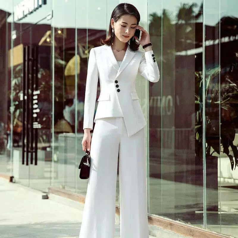 Womens skinny best sale leg pant suit