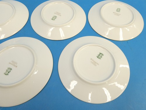 Limoges WM Guerin & Co France 6.25” Dessert Bread Plates Dishes Green Gold Color - Picture 12 of 17