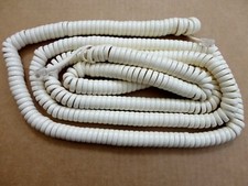 35 Foot Modular Telephone Coiled Handset Cord Phone RJ9, 35ft. IVORY