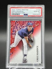 2022 Topps Pristine Baseball Greg Maddux Red Refractor 4/5 SSP POP 2 #139 PSA 10