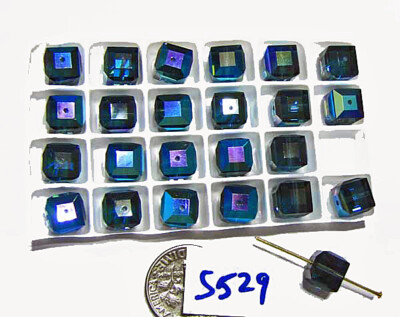 Swarovski Crystal Faceted Cube Item #5601 YOUR CHOICE OF COLOR 8mm Lot of 5