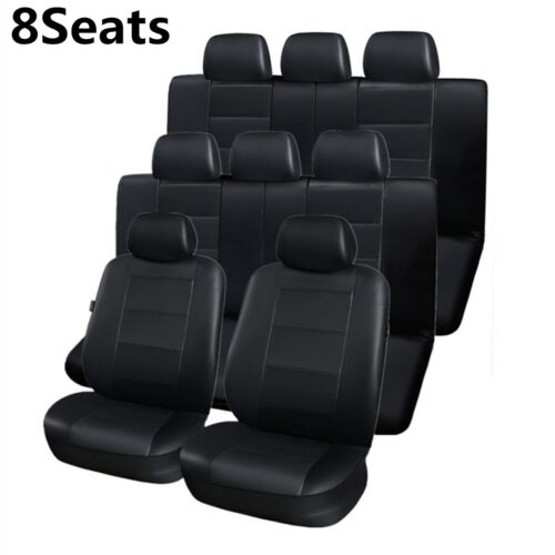 3Row 8Seats Car Seat Covers Protector Leather Luxury Top Quality for Minivan SUV - Picture 1 of 12