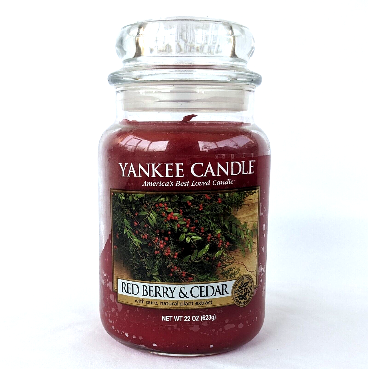 Yankee Candle Red Berry & Cedar Large Jar Candle 22oz NEW UNUSED