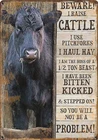 Vintage Black Angus Cattle Tin Sign - Cow Wall Art, Bull Print, Farmhouse Decor,