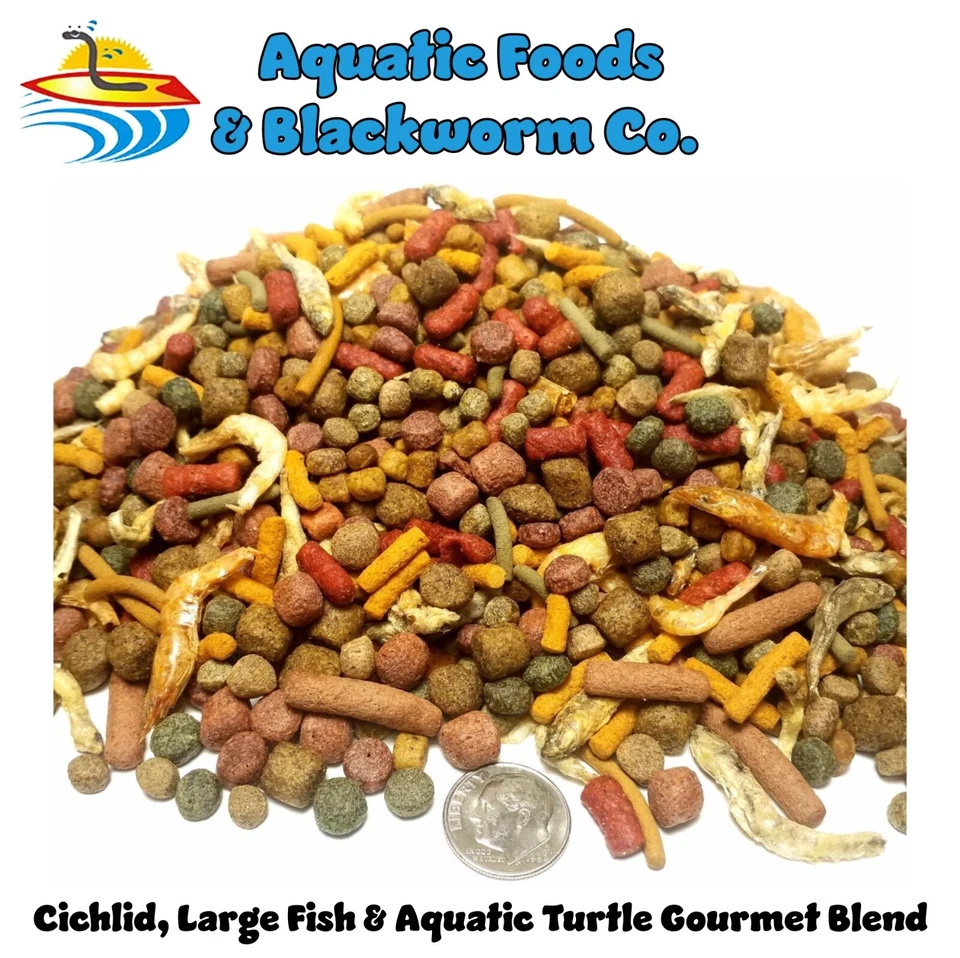AQUATIC FOODS INC. Large Cichlid & Aquatic Turtle Blend, Great for all Pond Fish GB-480