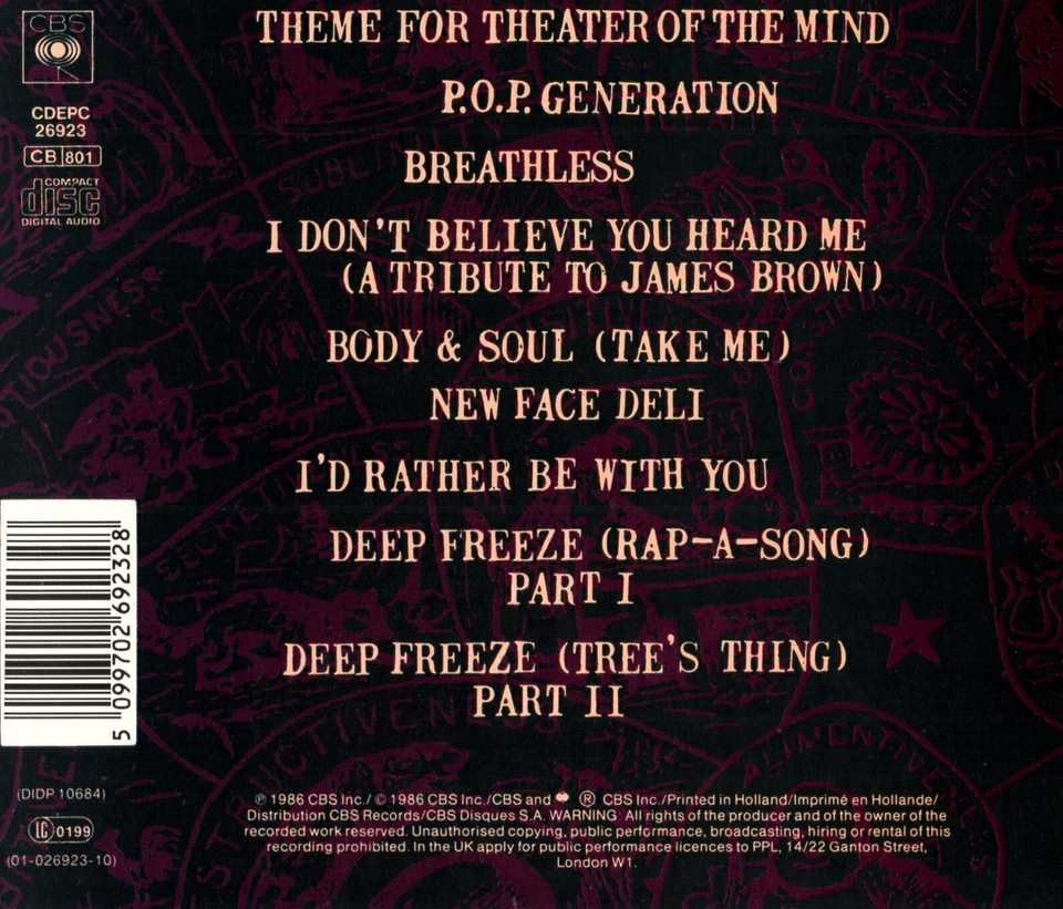 Mtume – Theater Of The Mind (CD-Album CBS CDEPC 26923) 1986 - Bild 2 von 3