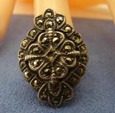 Vintage Sterling Marcasite Ring Size 4 1/2